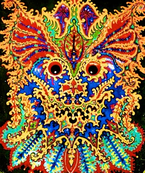 Louis Wain psychedelic schizophrenic oriental dragon cat